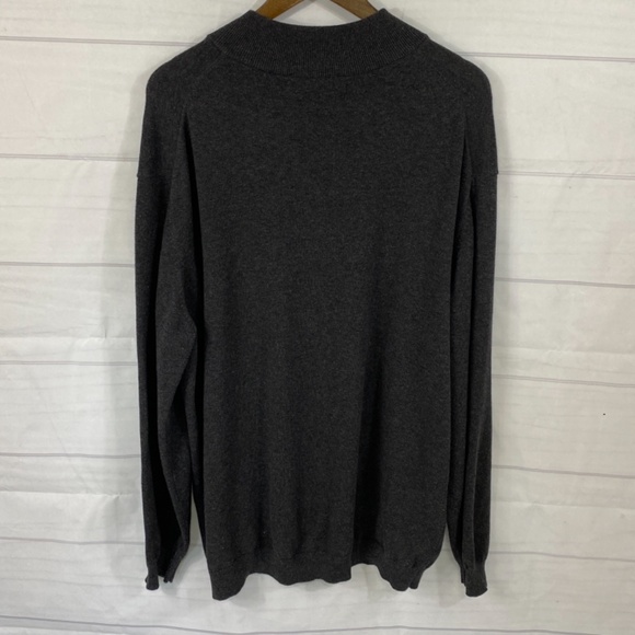 Roundtree & Yorke Charcoal Gray 1/4 Zip Pullover Sweater Men’s Big & Tall 3XT - Picture 4 of 7